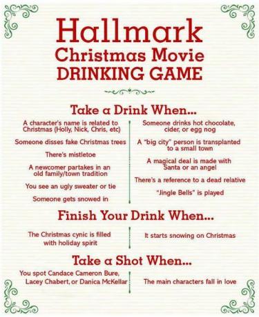 Hallmark Коледна игра за пиене на филми