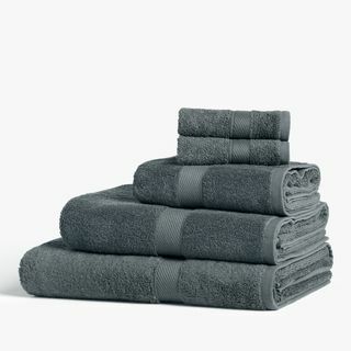 John Lewis & Partners Основни памучни кърпи, стомана