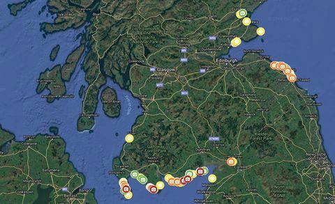 SCRAPbook - плажове на долна Шотландия - носилка - Google Maps
