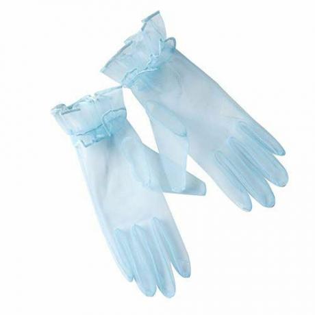 Къси ръкавици в светло синьо