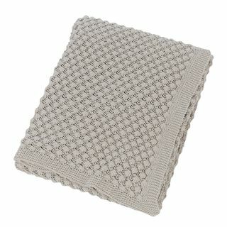 Текстурирана плетена плетка - 130x170см - Сива
