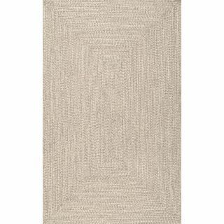Лефевр Плетена кафява покривка за вътрешен / външен килим