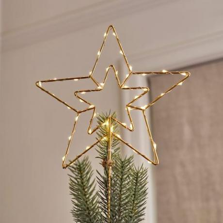 златна звезда със светодиоди за дърво, £1599, lights4fun