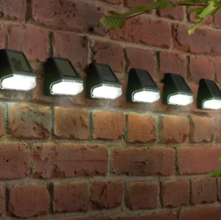 Argos Home Комплект от 6 черни слънчеви оградни лампи