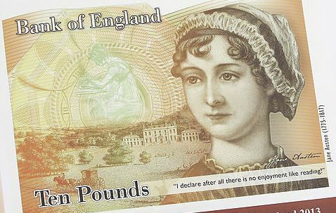 Джейн Остин върху нова банкнота от десет паунда - 10 паунда