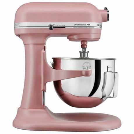 Професионален тежкотоварен смесител KitchenAid в сушена роза