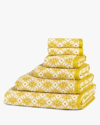 John Lewis & Partners Geo Diamond Towels, горчица