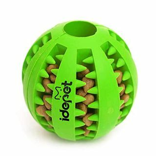 Idepet Dog Toy Ball, Nontoxic Устойчива на ухапвания Куче Топка за дъвчене Хранилка за храна Лакомство Почистване на зъби Упражнение Игра Топка