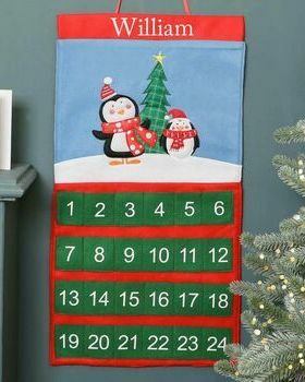 Персонализиран адвент календар от плат Penguin Pals