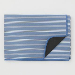 Синьо и бяло раирано одеяло за пикник