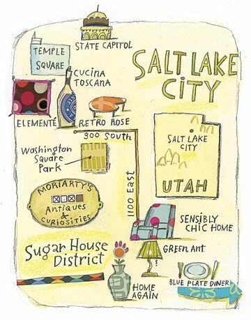 Илюстрирана карта на Солт Лейк Сити