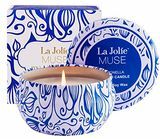 La Jolíe Muse Citronella свещ против комари Мухи против насекоми 100% соев восък, калай за пътуване на закрито и на открито 45 часа