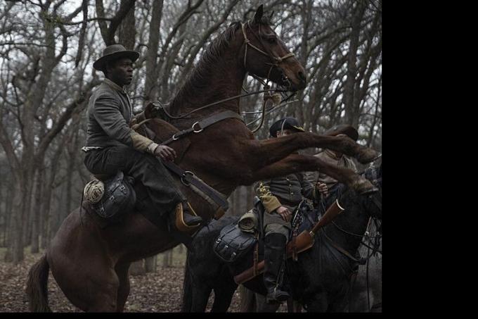 Дейвид Ойелеуо като бас Рийвс в Lawmen Bass Reeves стрийминг на Paramount, 2023 снимка кредит emerson millerparamount